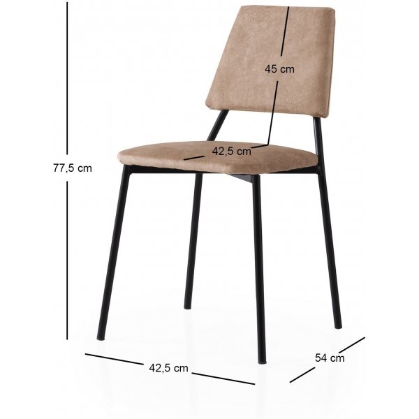 Lot de 2 chaises de salle à manger Lima - Vison Lot de 2 chaises de salle à manger Lima - Vison