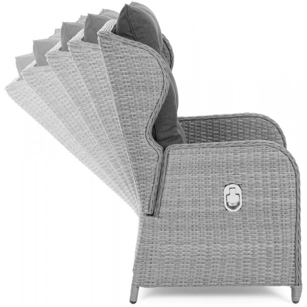 St�llbar f�t�lj Sofia med fotpall & bord - Gr�/gr� melerad