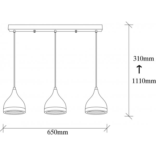 Plafonnier Yildo 7041 - Noir/cuivre