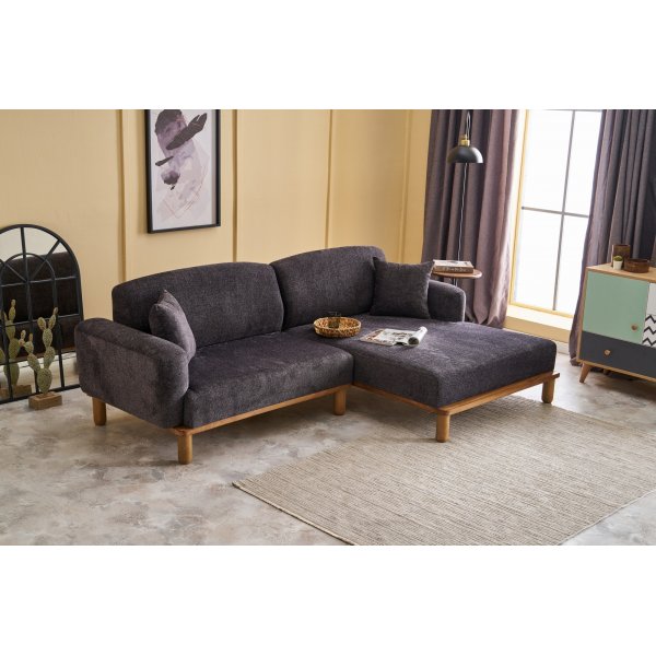 Canapé divan Reims droit - Anthracite Canapé divan Reims droit - Anthracite