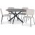 Hogrn matgrupp 120 cm bord i betongimitation + 4 st Lokrume beige stolar
