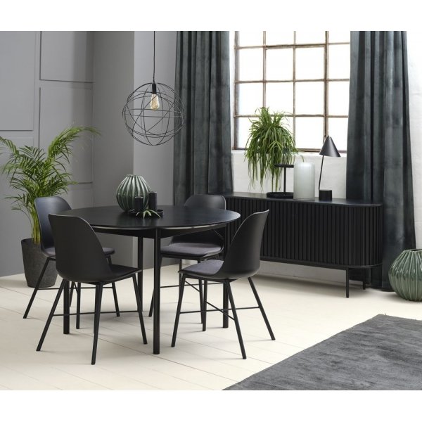 Table  manger ronde Sona 120 cm en chne teint noir