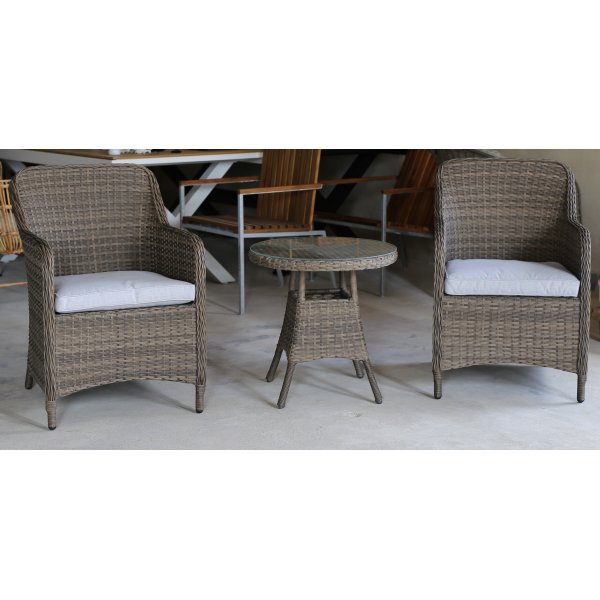 Mercury loungegrupp ftljer med runt sidobord - Konstrotting + Flckborttagare fr mbler