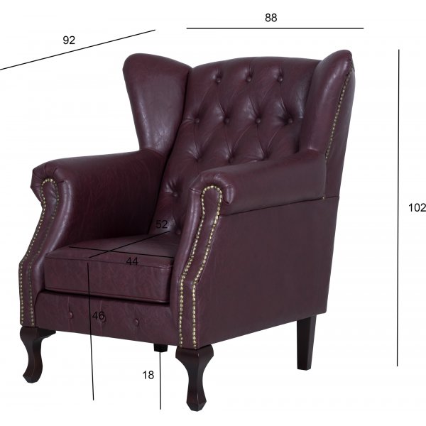 Fauteuil Vivaldino - Oxblood