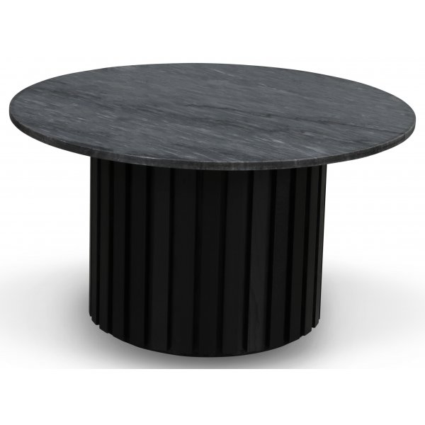 Sumo Soffbord i marmor Ø85 - Svartbets / Grå marmor Sumo Soffbord i marmor Ø85 - Svartbets / Grå marmor