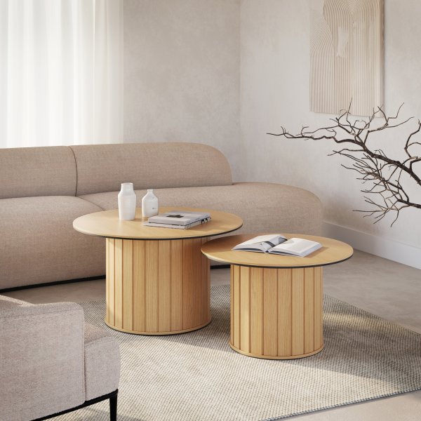 Rotto soffbord 66 cm - Vicenza ek/svart