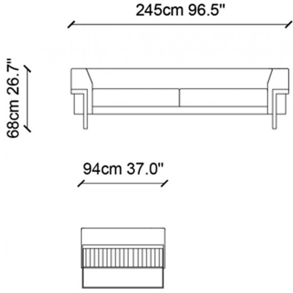 Magenta 3-sits soffa - Mrkbrun