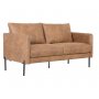 Soffa i brunt ecolder 156 cm + Textilrengring fr mbler