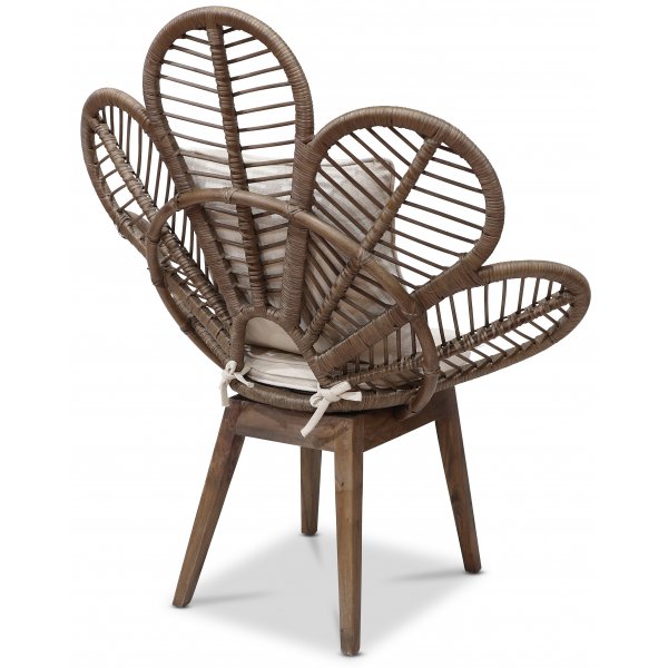 Peacock brun rottingfåtölj med dyna Peacock brun rottingfåtölj med dyna