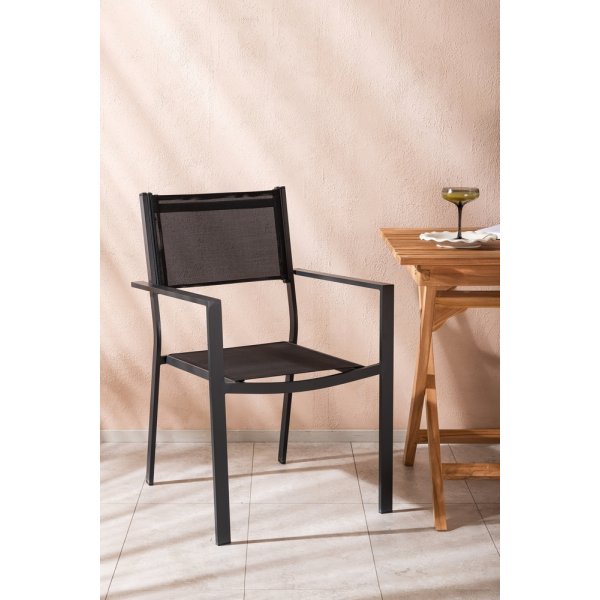 Ghana utematgrupp med 2 st Copacabana stolar - Svart/Teak