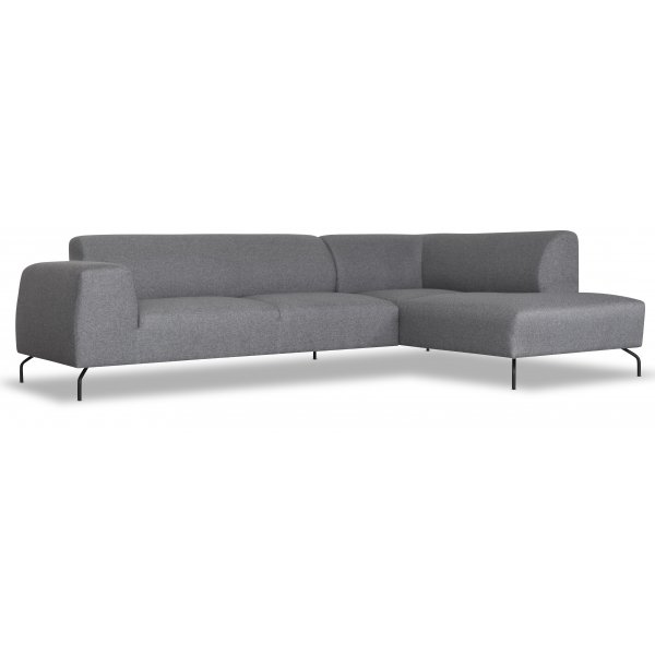 Corona soffa med ppet avslut (hger) - Gr (tyg)