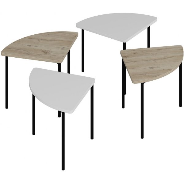 Emma soffbord Ø90 cm - Vit/valnöt Emma soffbord Ø90 cm - Vit/valnöt