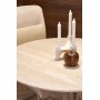 Matbord runt 90 cm beige travertin