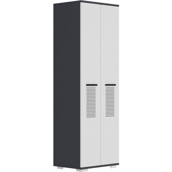Asimo garderob 60 x 44,6 x 183 cm - Antracit/vit