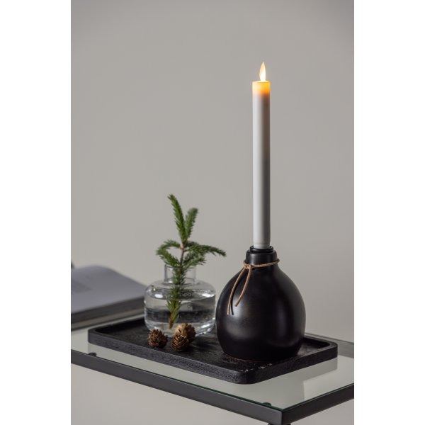 Bougeoir LED Ulricehamn 32 x 12 cm - Noir/Blanc