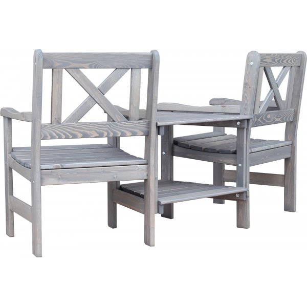 Europa tuinbank met tussentafel - Loveseat - Grijs