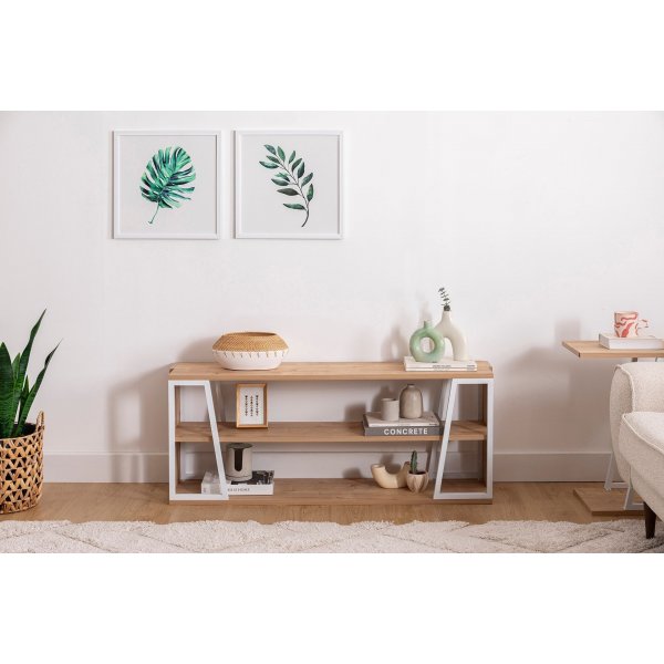 Meuble TV Lissa 123,6 cm - Chne saphir/blanc