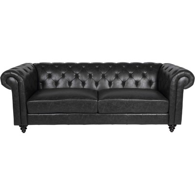 Charlietown 3-sits soffa svart konstlder