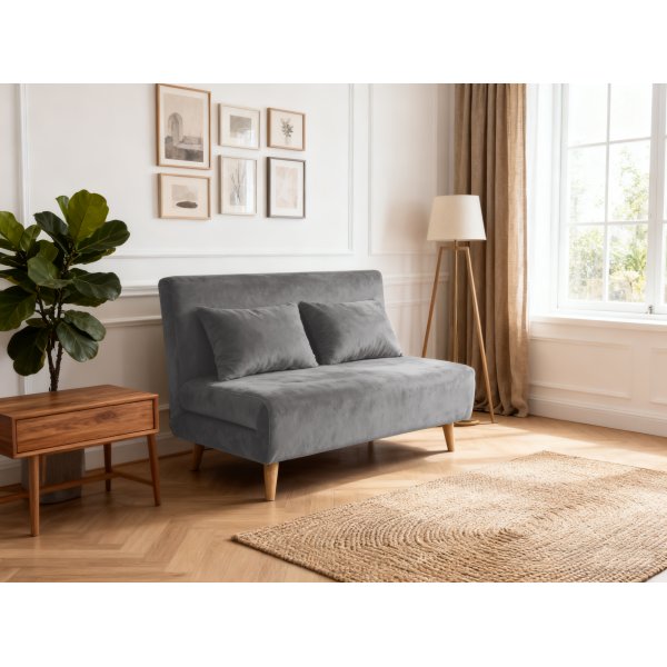 Bäddsoffa Helsingborg – Ljusgrå sammet | 193 cm Bäddsoffa Helsingborg – Ljusgrå sammet | 193 cm