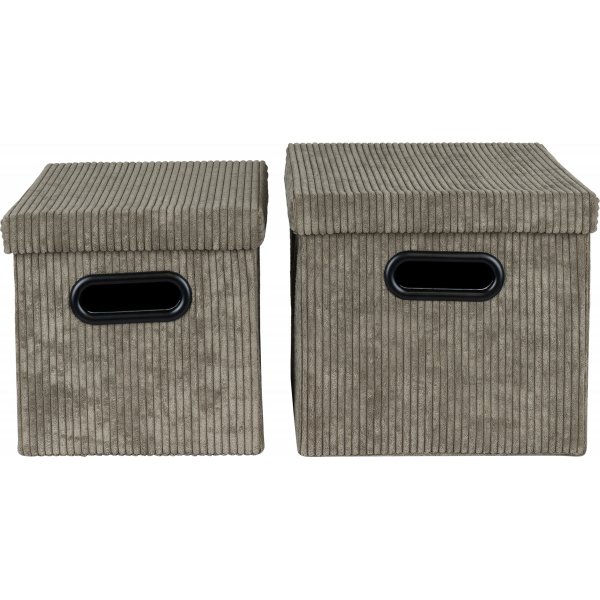 Augusta förvaringslådor med lock - Olivgrön Augusta förvaringslådor med lock - Olivgrön