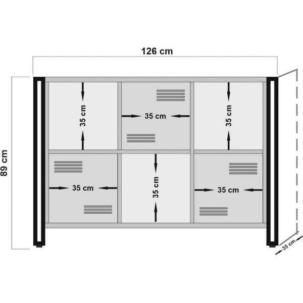 Cosmo Tribus boekenkast - Grenen/zwart Cosmo Tribus boekenkast - Grenen/zwart