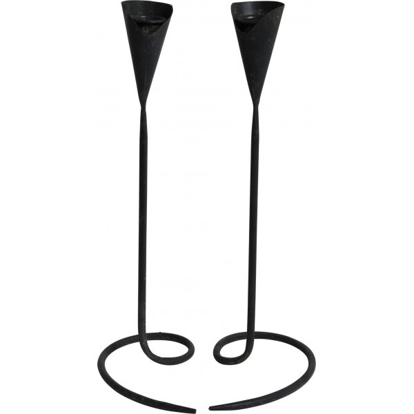 Hjrta ljusstake - Svart