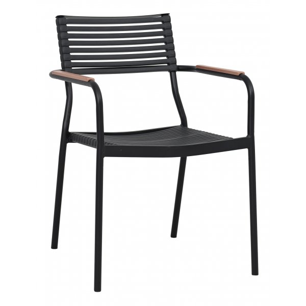 Matgrupp med 6 stolar och matbord 180 x 100 cm svart/natur - Menton/Pino