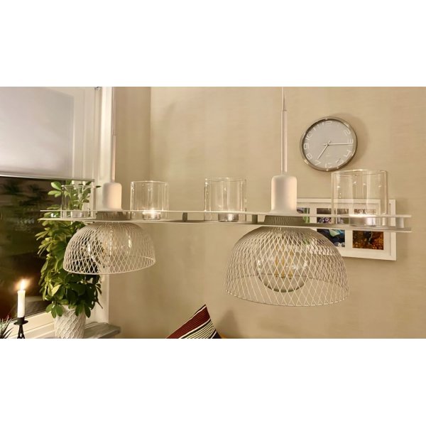 Timjan taklampa - Vit/klar