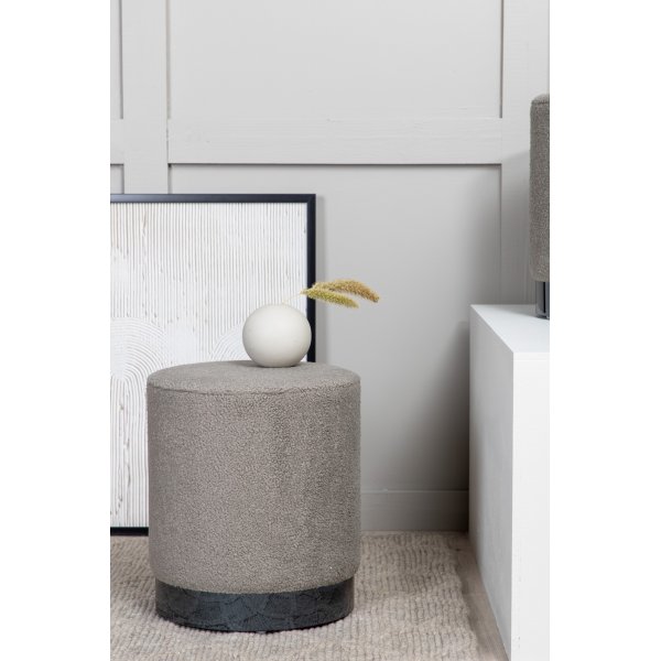 Pouf Rmi - Peluche gris beige