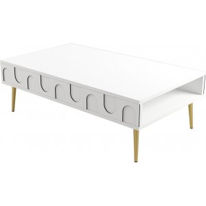 Lyon salontafel 105 x 60 cm - Wit/goud