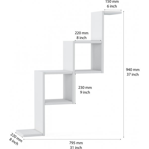 Serpent vägghylla - Vit Serpent vägghylla - Vit