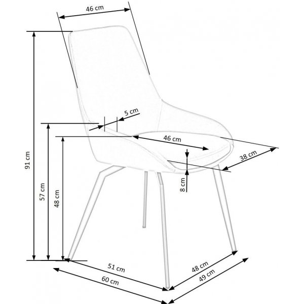 Chaise de salle  manger Cadeira 479 - Gris