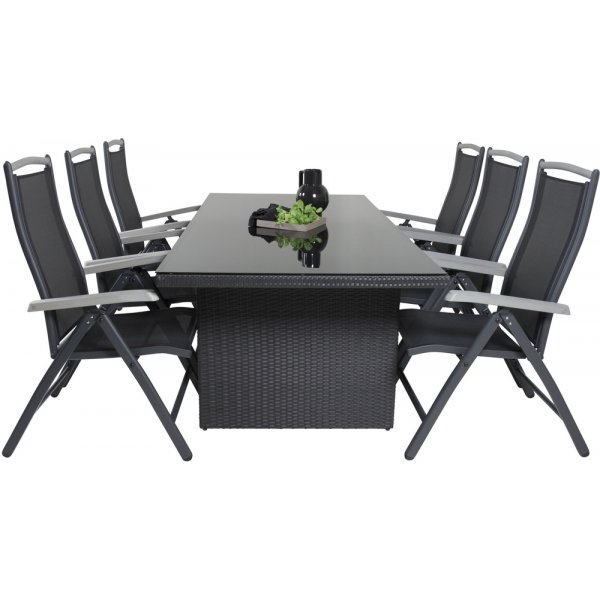 Padova utematgrupp med 6 st Albany stolar - Svart