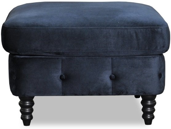 Pouf chesterfield Ashford - Velours bleu foncé Pouf chesterfield Ashford - Velours bleu foncé