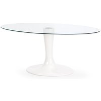 Norman ovalt matbord 180 cm - Vit (Högglans) / Glas Norman ovalt matbord 180 cm - Vit (Högglans) / Glas
