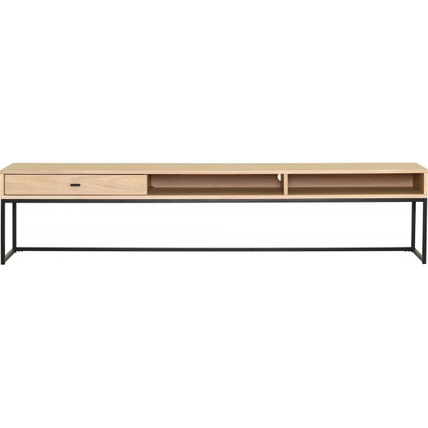 Regal TV-bänk 180 cm - Vitpigmenterad ekfanér/svart Regal TV-bänk 180 cm - Vitpigmenterad ekfanér/svart