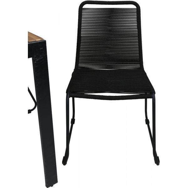 Bois utematgrupp med 6 st Lindos stolar - Svart/Akacia Bois utematgrupp med 6 st Lindos stolar - Svart/Akacia