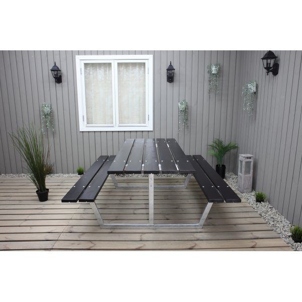 Rustieke bankenset zonder rugleuning - Zwart