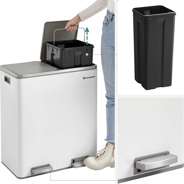 Poubelle Daloa 60 l - Blanc