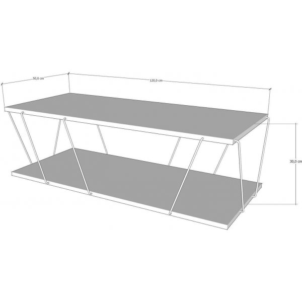 Table basse Labranda 120 x 50 cm - Anthracite/noir