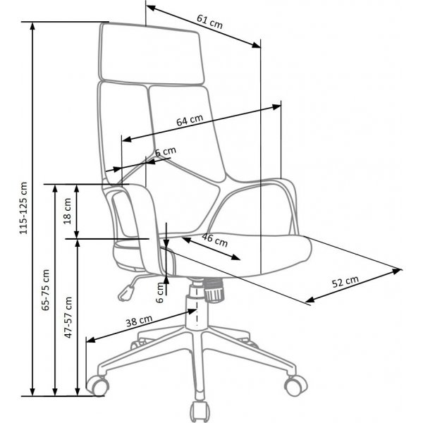 Chaise de bureau Cecylia - Noir et bleu