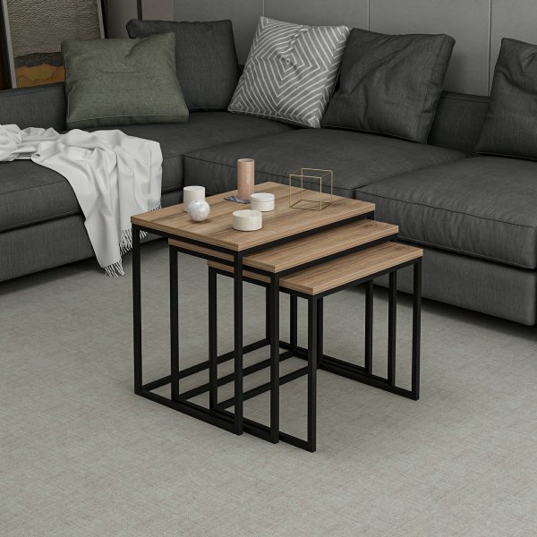 Evia satsbord 45/50/55 x 36/38/40 cm - Valnöt Evia satsbord 45/50/55 x 36/38/40 cm - Valnöt