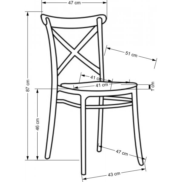 Chaise de salle  manger empilable Cadeira 512 - Noir/rotin