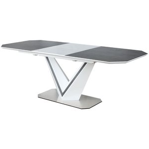 Luz utdragbart matbord 90x160-220 cm - Vit/grå