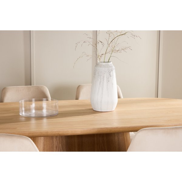 Matbord Stjärnö med 6 st Night stolar - Beige/svart Matbord Stjärnö med 6 st Night stolar - Beige/svart