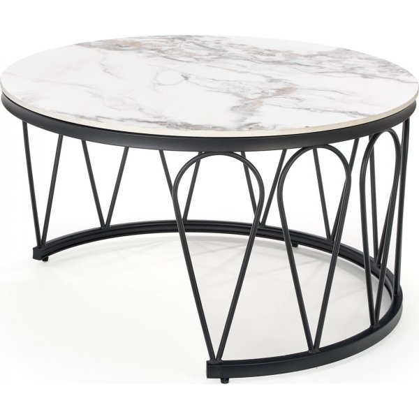 Table basse Formosa 60 cm - Marbre blanc/noir