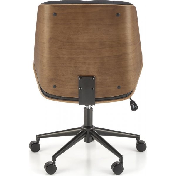 Chaise de bureau Gavin - Noir/noyer