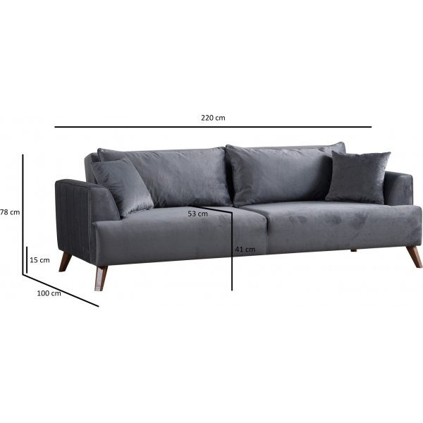 Buhara 3-sits soffa - Mörkgrå Buhara 3-sits soffa - Mörkgrå