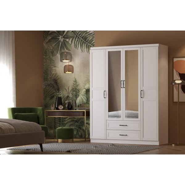 Armoire Henné 140 x 50 x 210 cm - Blanc Armoire Henné 140 x 50 x 210 cm - Blanc