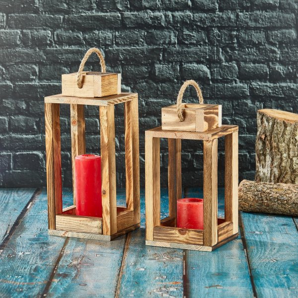 Lanternes à bougies doubles - Nature Lanternes à bougies doubles - Nature
